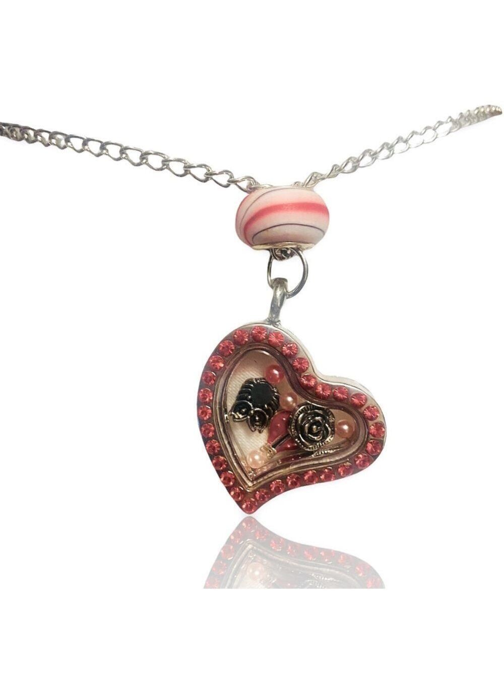 NATURE LOVER boutique heart charm locket pendant necklace + FREE CHARM EXTRAS!
